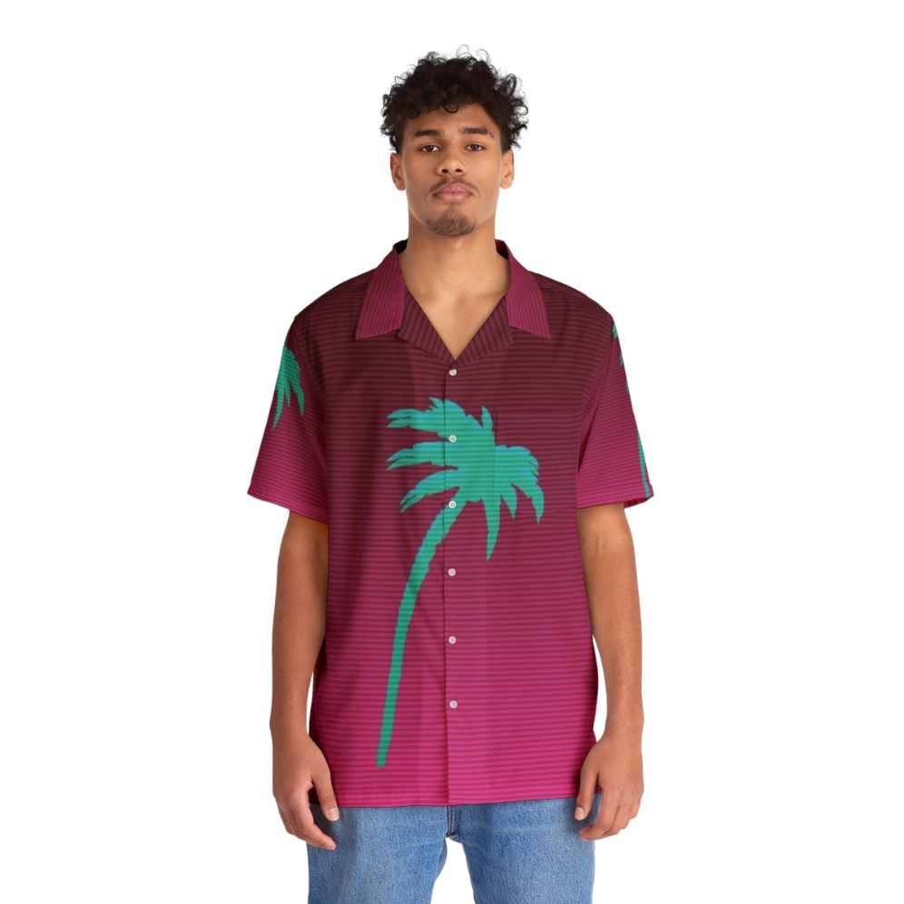 Hotline Miami Palmtree Hawaiian Shirt - People Front