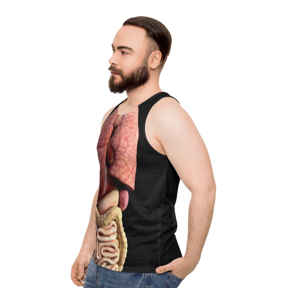 Humorous "My Internal Organs" unisex tank top - men side