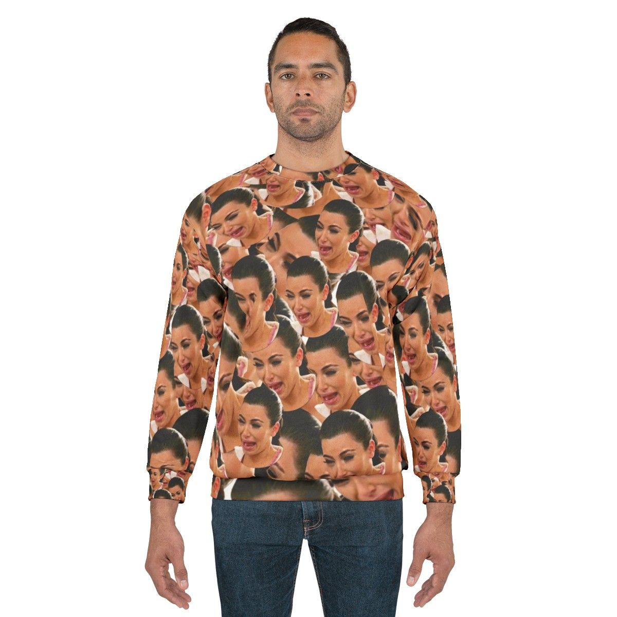 Crying Kim Kardashian Pop Culture Graphic Sweatshirt - men