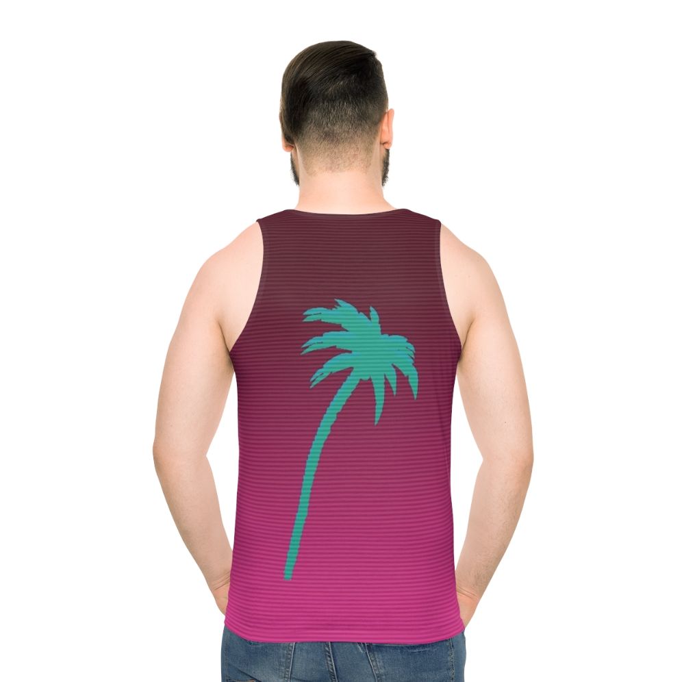 Hotline Miami Palmtree Unisex Tank Top - men back