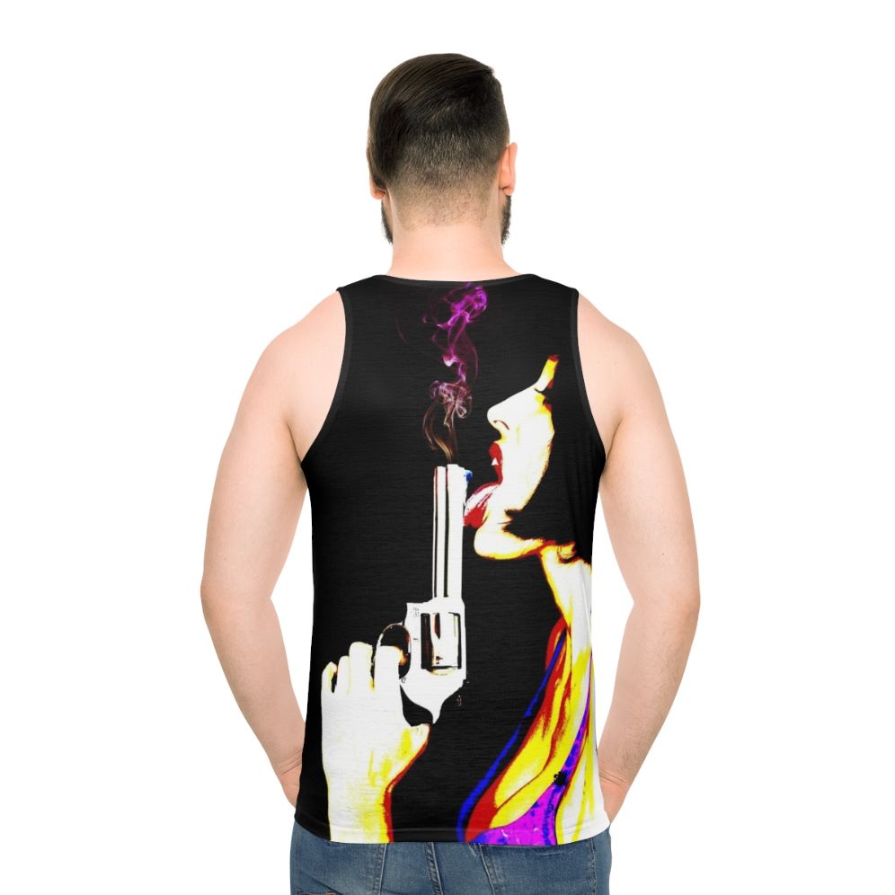 Smokin' Gun unisex graphic tank top - men back