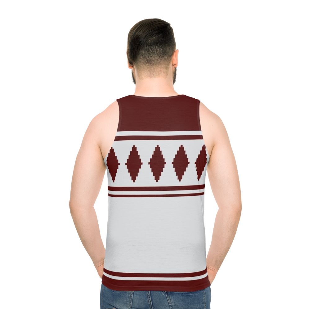 Unisex tank top with traditional Finnish Jussipaita pattern - men back