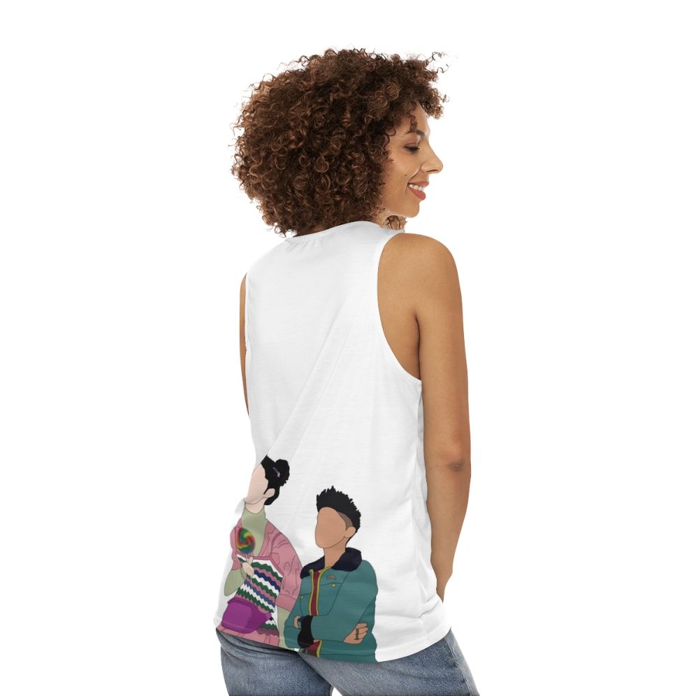 Sex Education Otis Milburn and Maeve Wiley Unisex Tank Top - women back