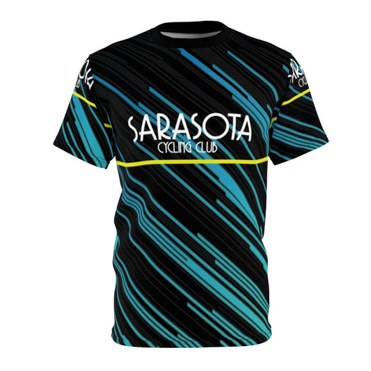 Sarasota Cycling Club AOP T-shirt with cycling club logo and design