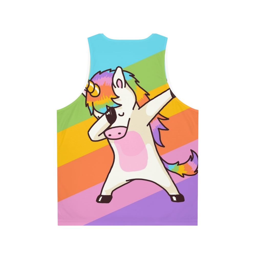 Dabbing Unicorn Hip Hop Dab Pose Unisex Tank Top - Back