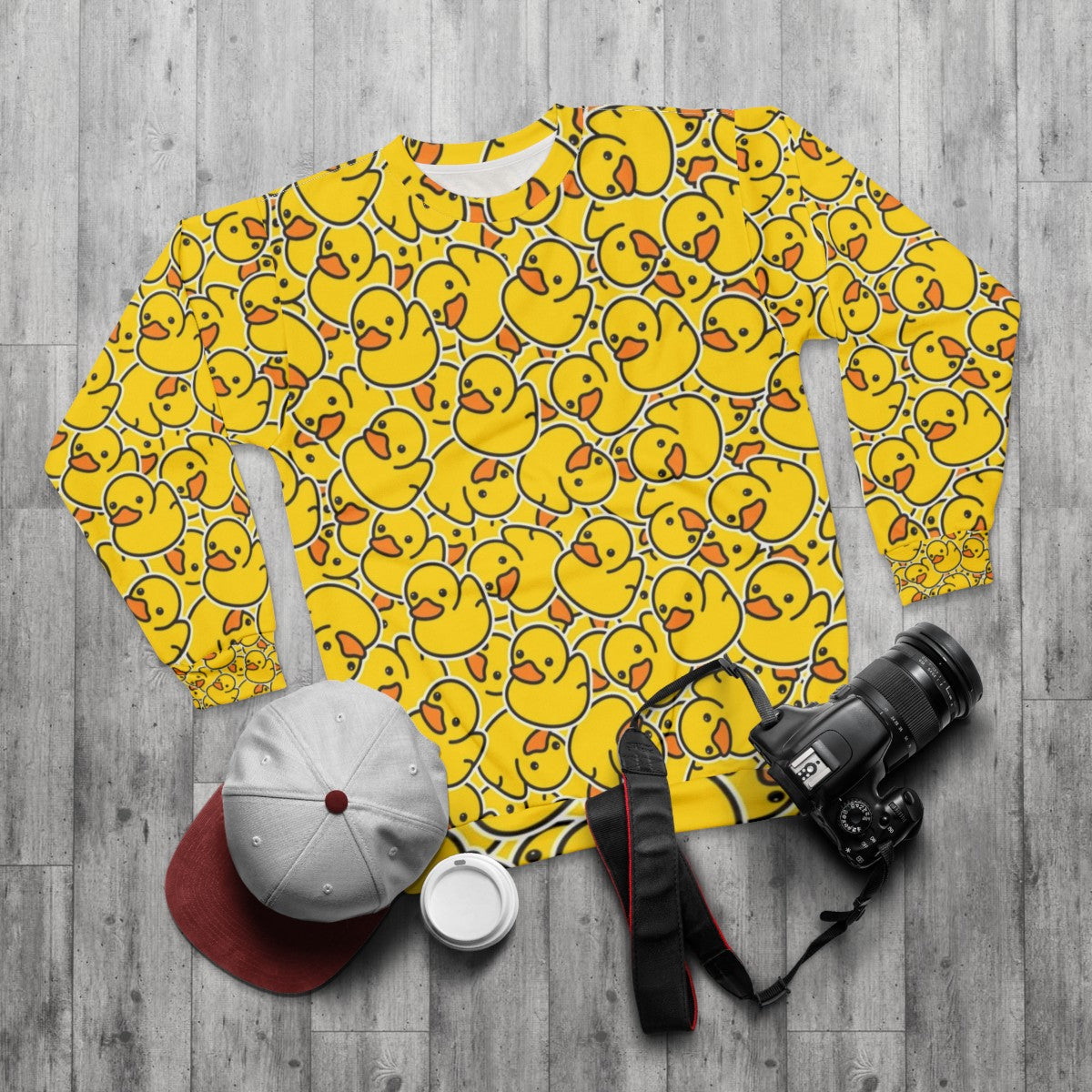 Yellow Classic Rubber Duck Sweatshirt - flat lay