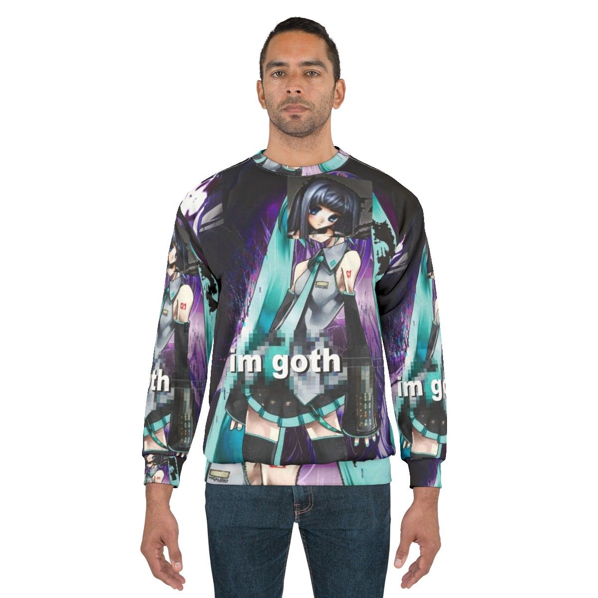 Gothic anime parody sweatshirt - men