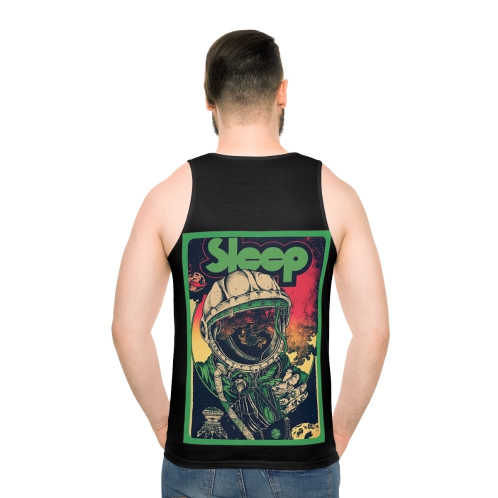 Sleep Band Unisex Metal Tank Top with Uchiha Clan and Sharingan Eye Design - men back