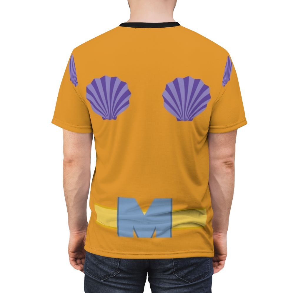 Mermaid Man inspired cartoon t-shirt design featuring the iconic Nickelodeon character from Spongebob Squarepants - men back