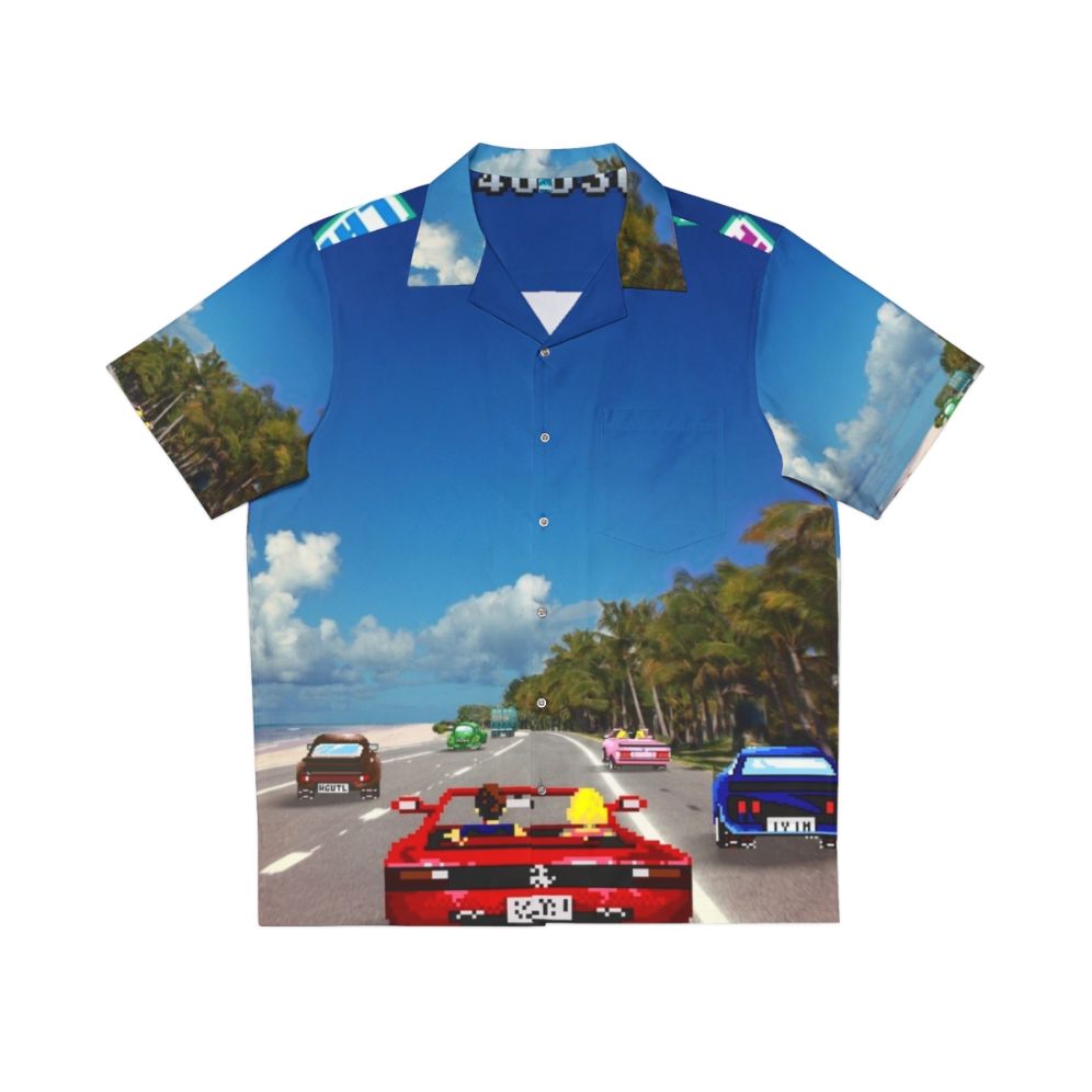 Retro pixel art outrun Hawaiian shirt