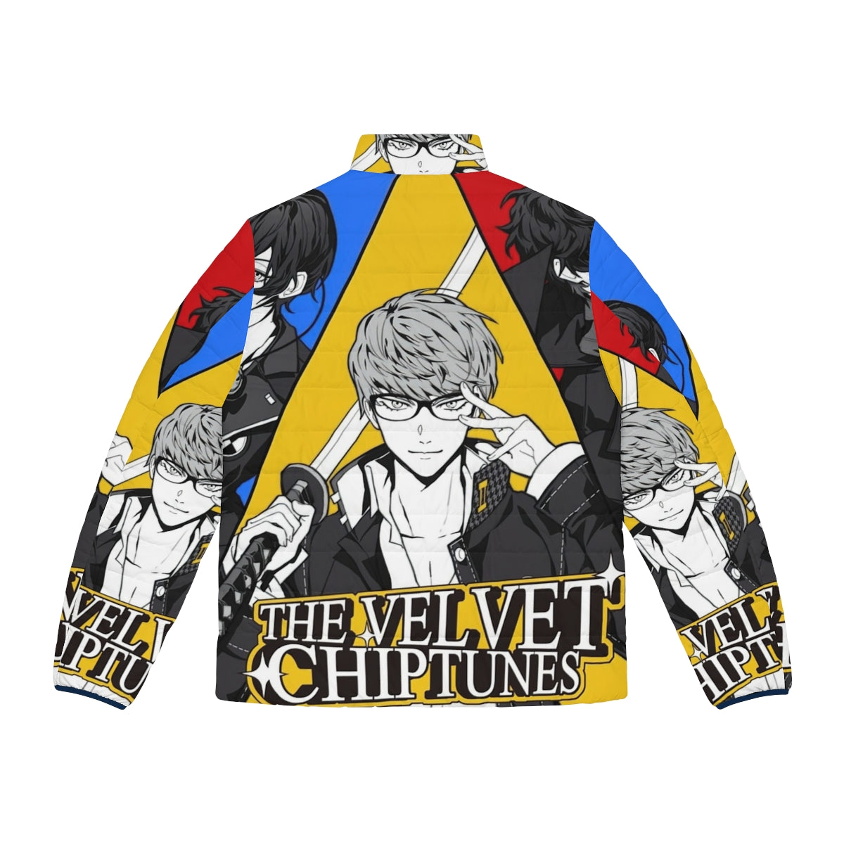 Velvet Chiptunes Puffer Jacket - vintage Japanese-inspired electronic music fashion - Back