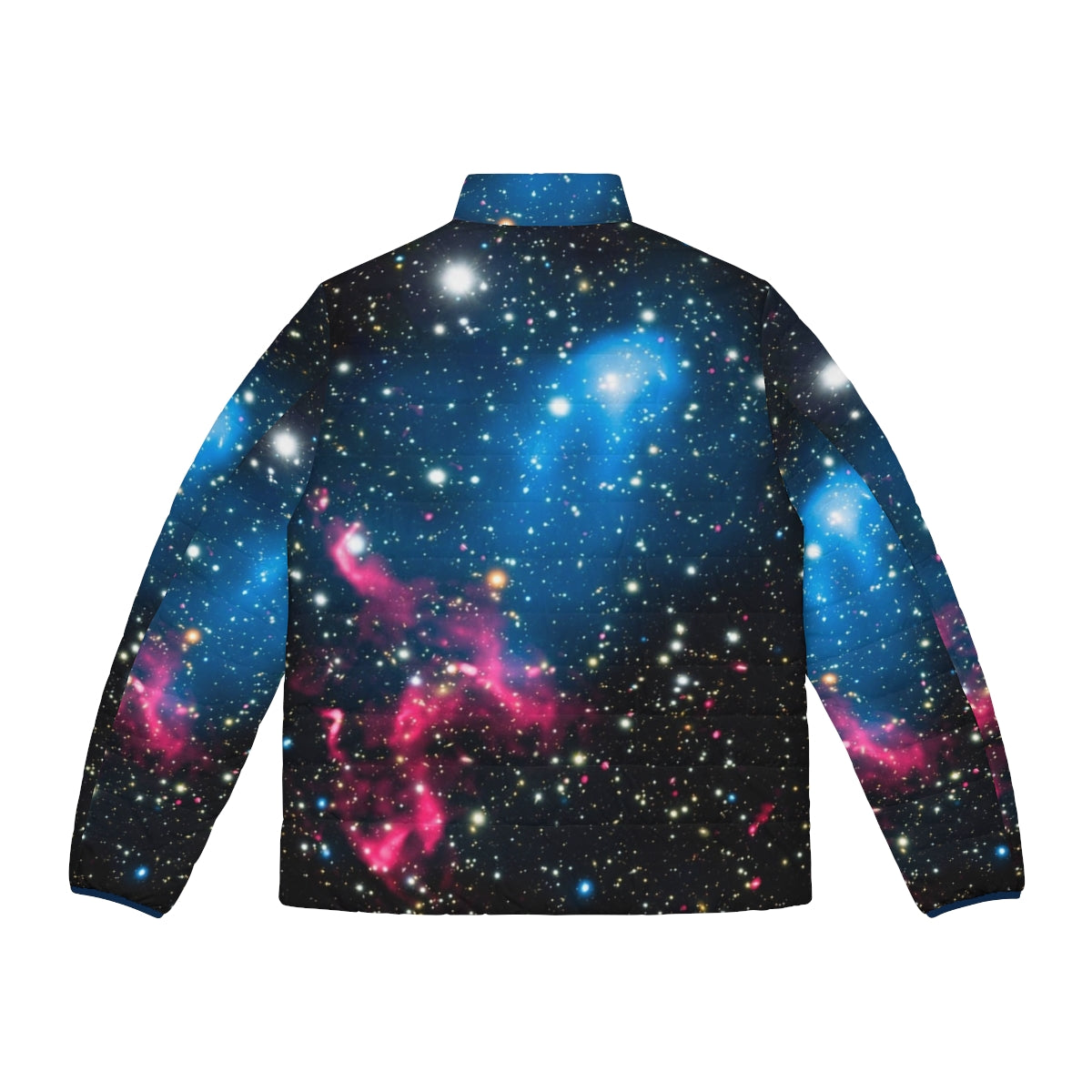 Galaxy Design Puffer Jacket featuring a vibrant cosmic print - Back