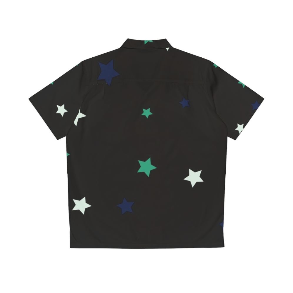 Celestial star pattern Hawaiian shirt with a minimalist galaxy print design - Back