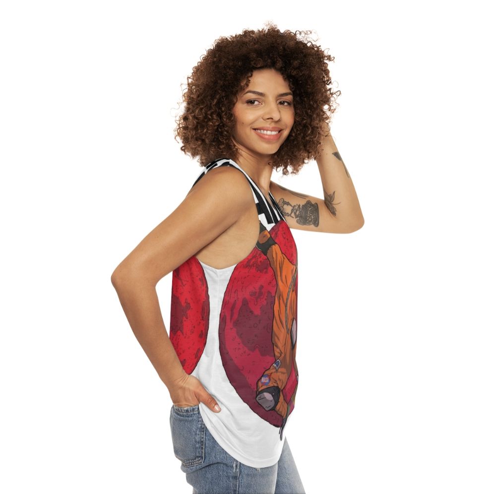 Unisex tank top featuring the indie band Man or Astroman's surf music and psychedelic rock - women side