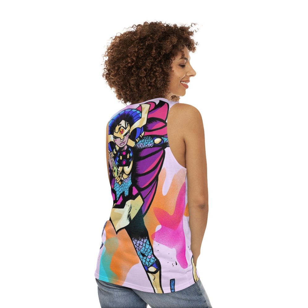 Big Barda female superhero unisex tank top - women back