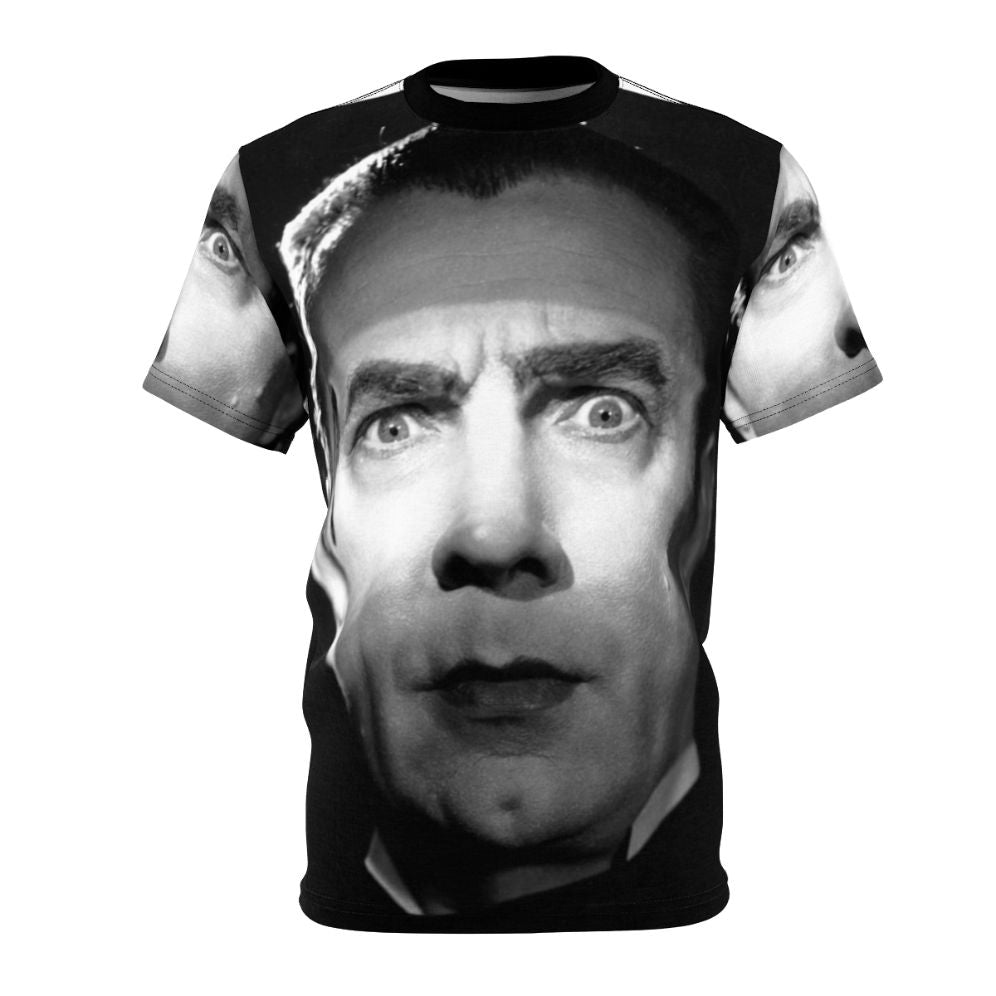 Bela Lugosi as Dracula in a classic Universal monster movie on a high-quality T-shirt