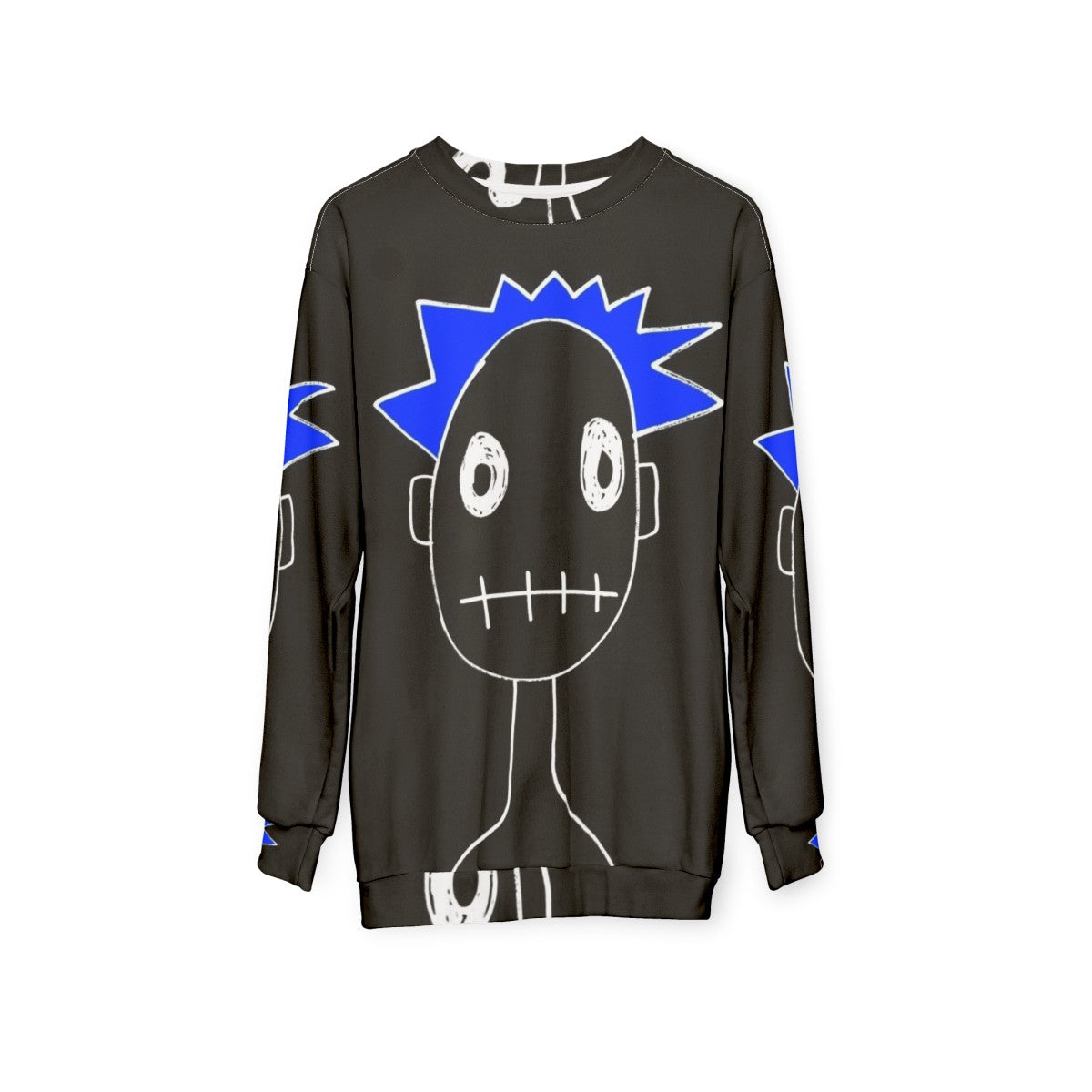 Blue funny boy sweatshirt - hanging