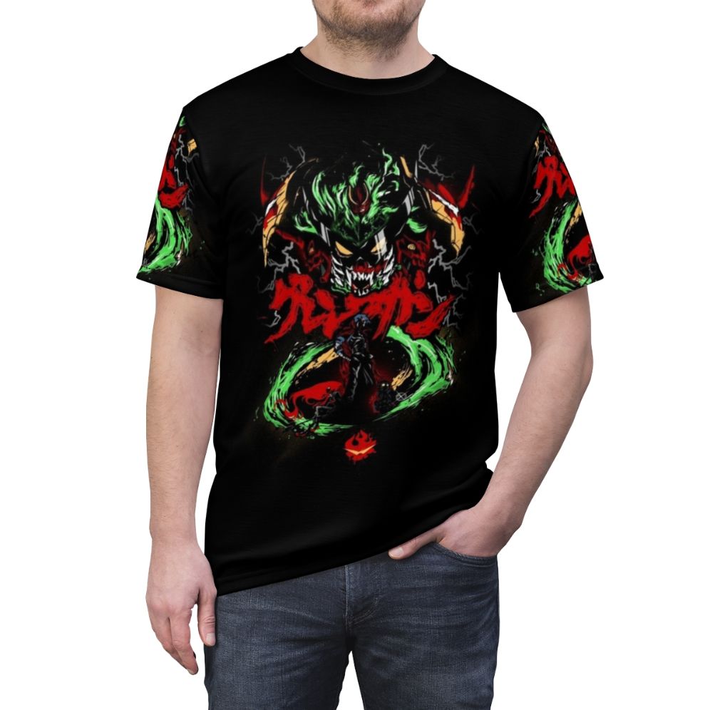 Gurren Lagann inspired t-shirt featuring iconic characters and designs - men front