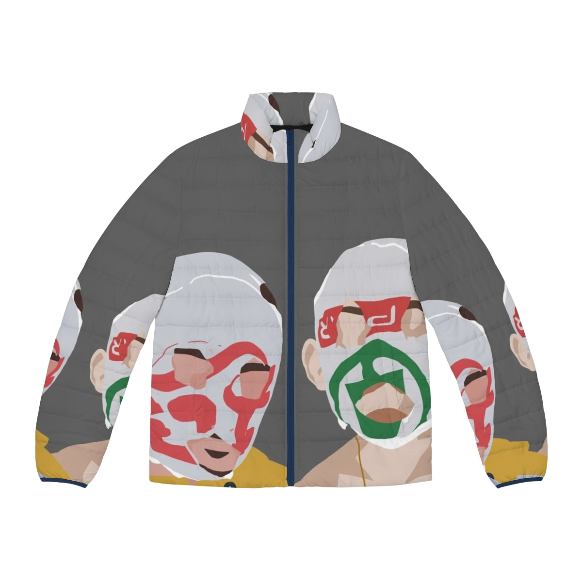 Minimal Rubberbandits Puffer Jacket featuring the iconic Irish music group