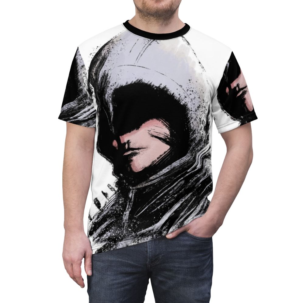 Assassin's Creed Inspired T-Shirt Featuring Comic Book Style Artwork - men front