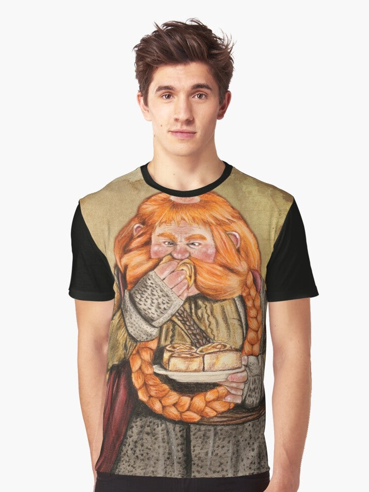 Bombur from the Lord of the Rings graphic printed on a plus size t-shirt - Men