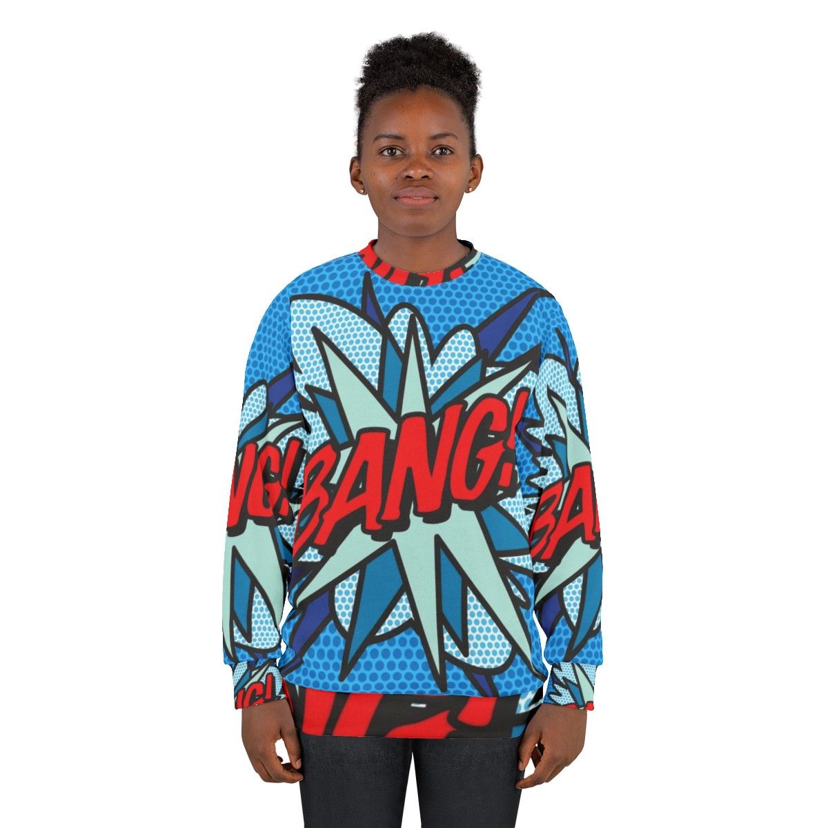 Bang comic book pop art graphic modern sweatshirt - women