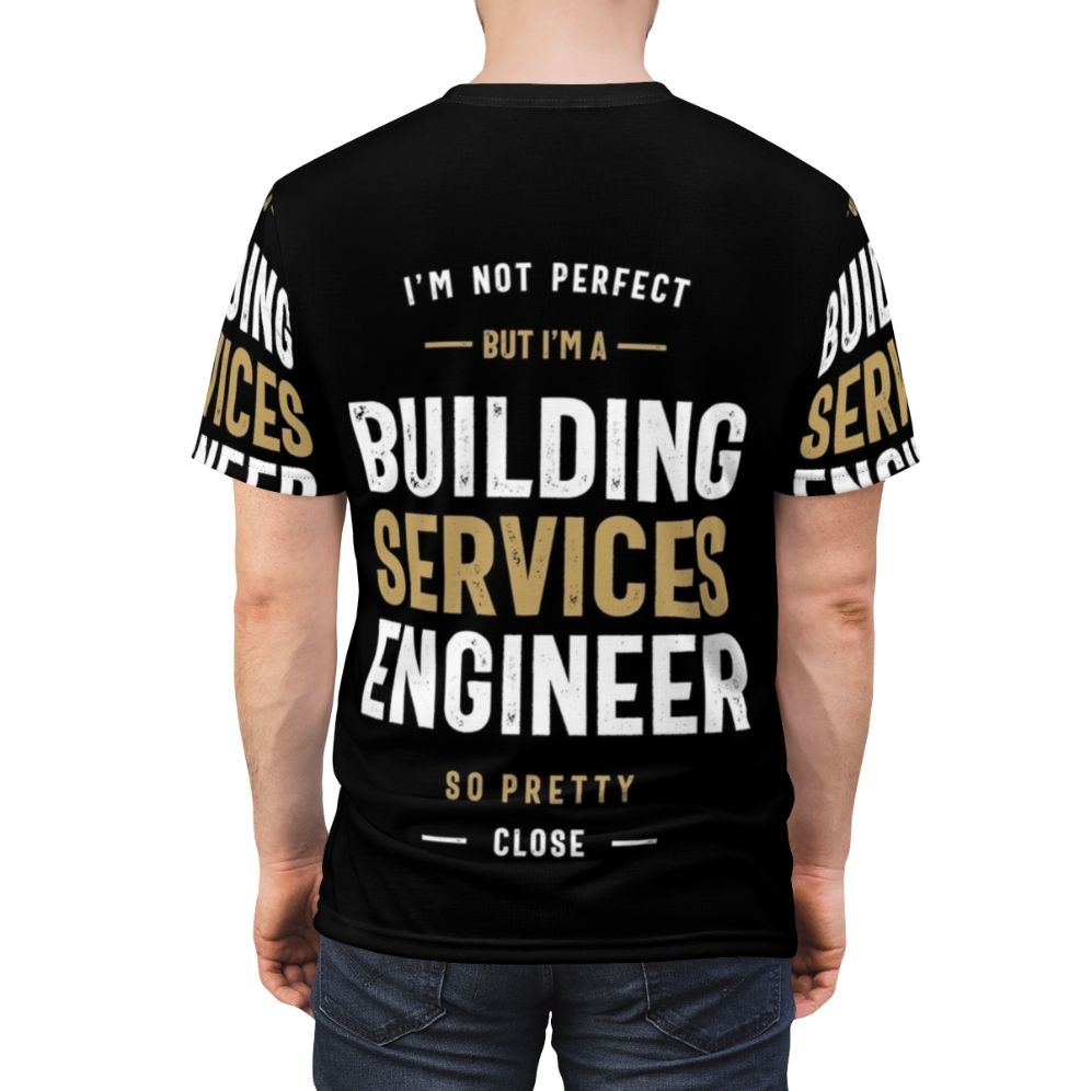 Building Services Engineer T-shirt featuring a design for engineering professionals - men back