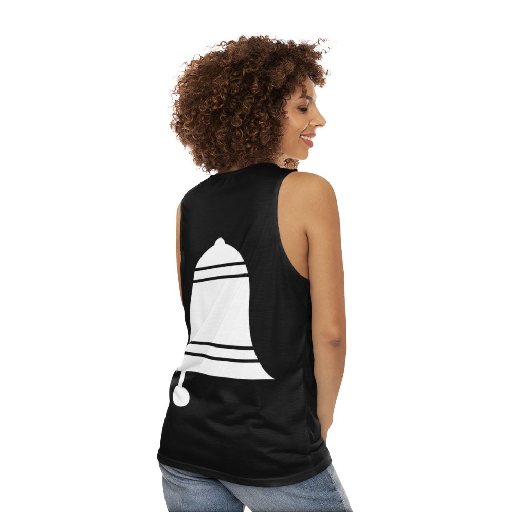 White Bell Campana Unisex Tank Top for Activities and Hobbies - women back