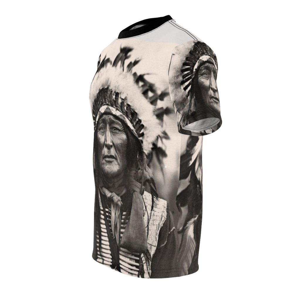 Comanche-inspired t-shirt with a striking native american pattern design - men left