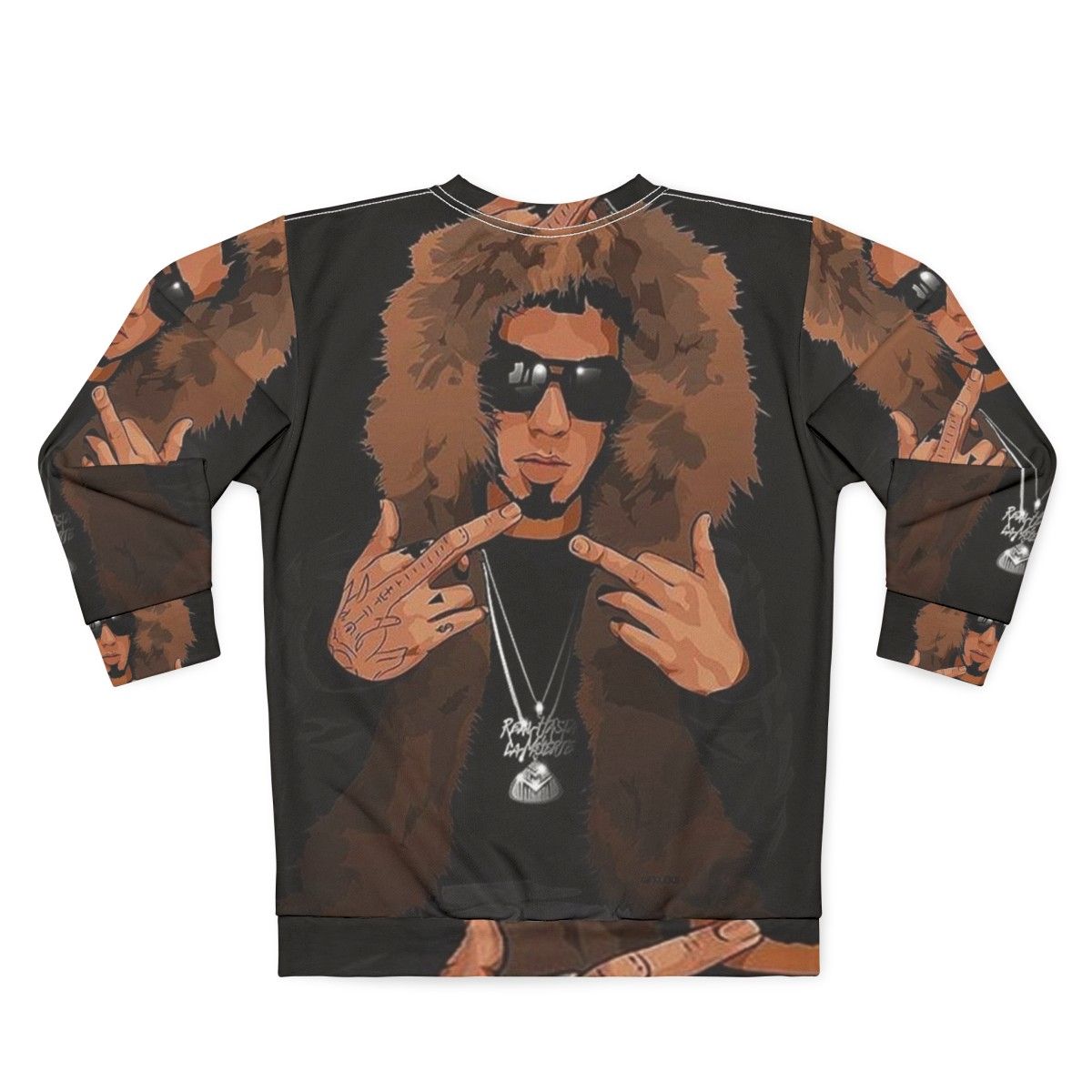 Anuel AA Reggaeton Music Urban Fashion Sweatshirt - Back