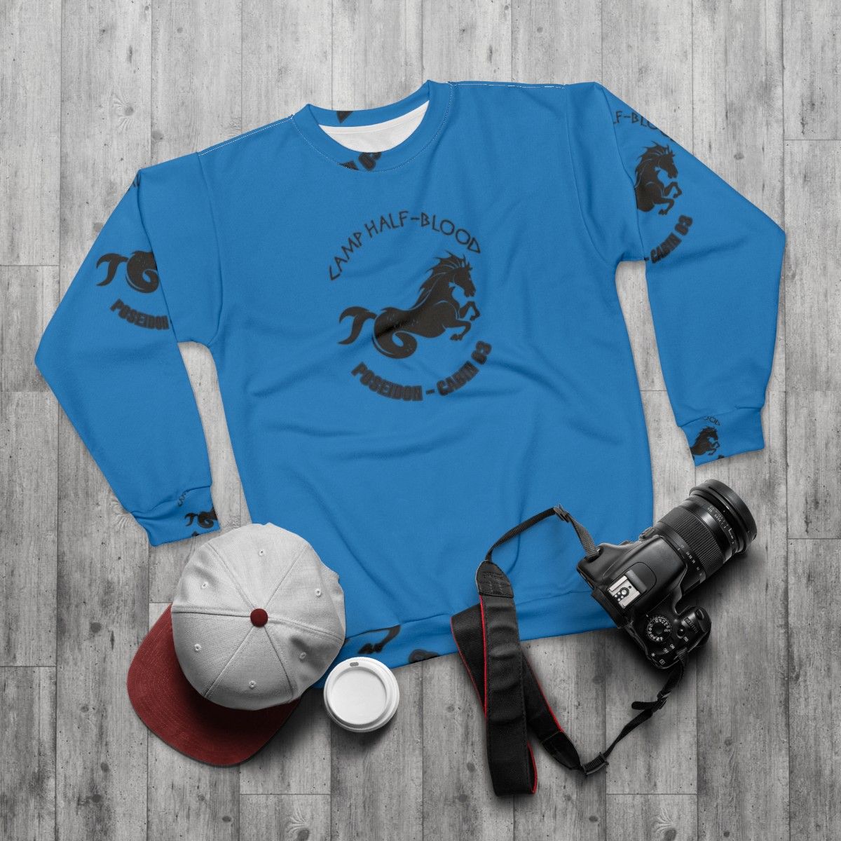 Demigod Poseidon Greek Mythology Sweatshirt - flat lay