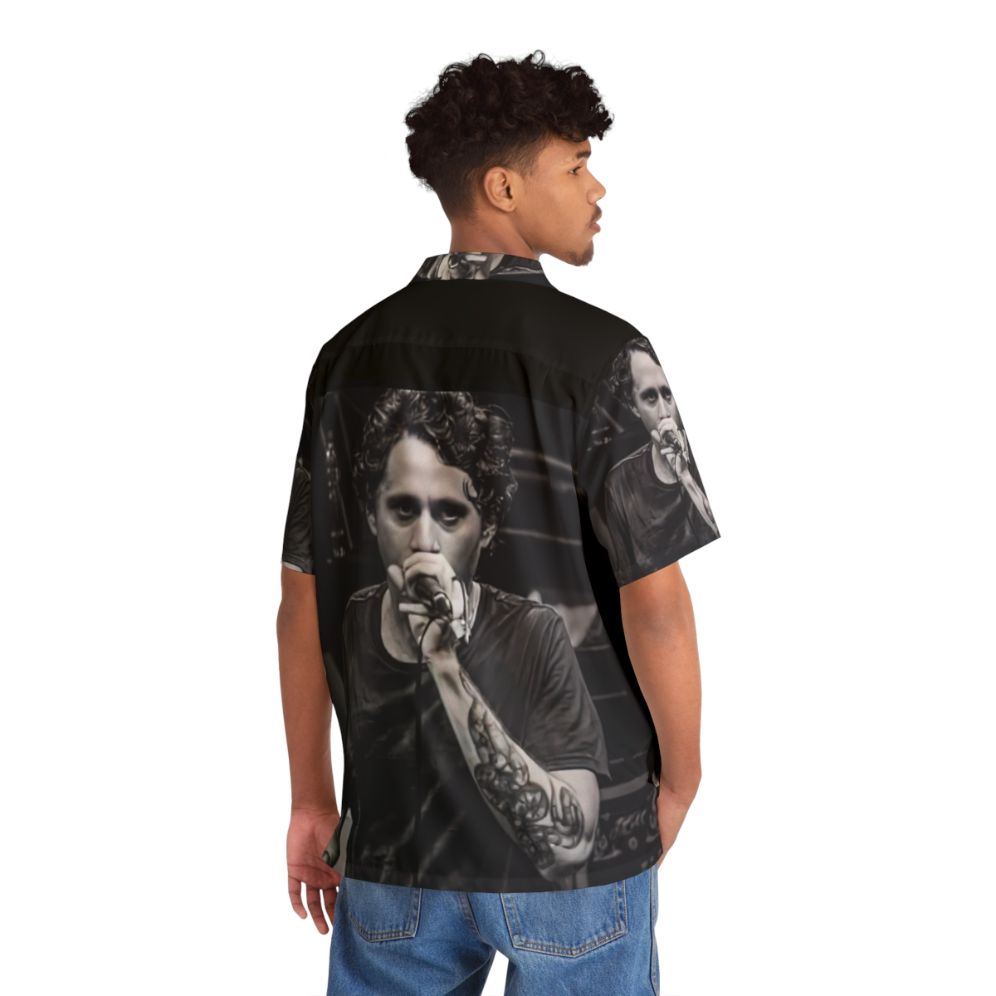 Canserbero Epic Hawaiian Shirt with Black & White Portrait - People Back