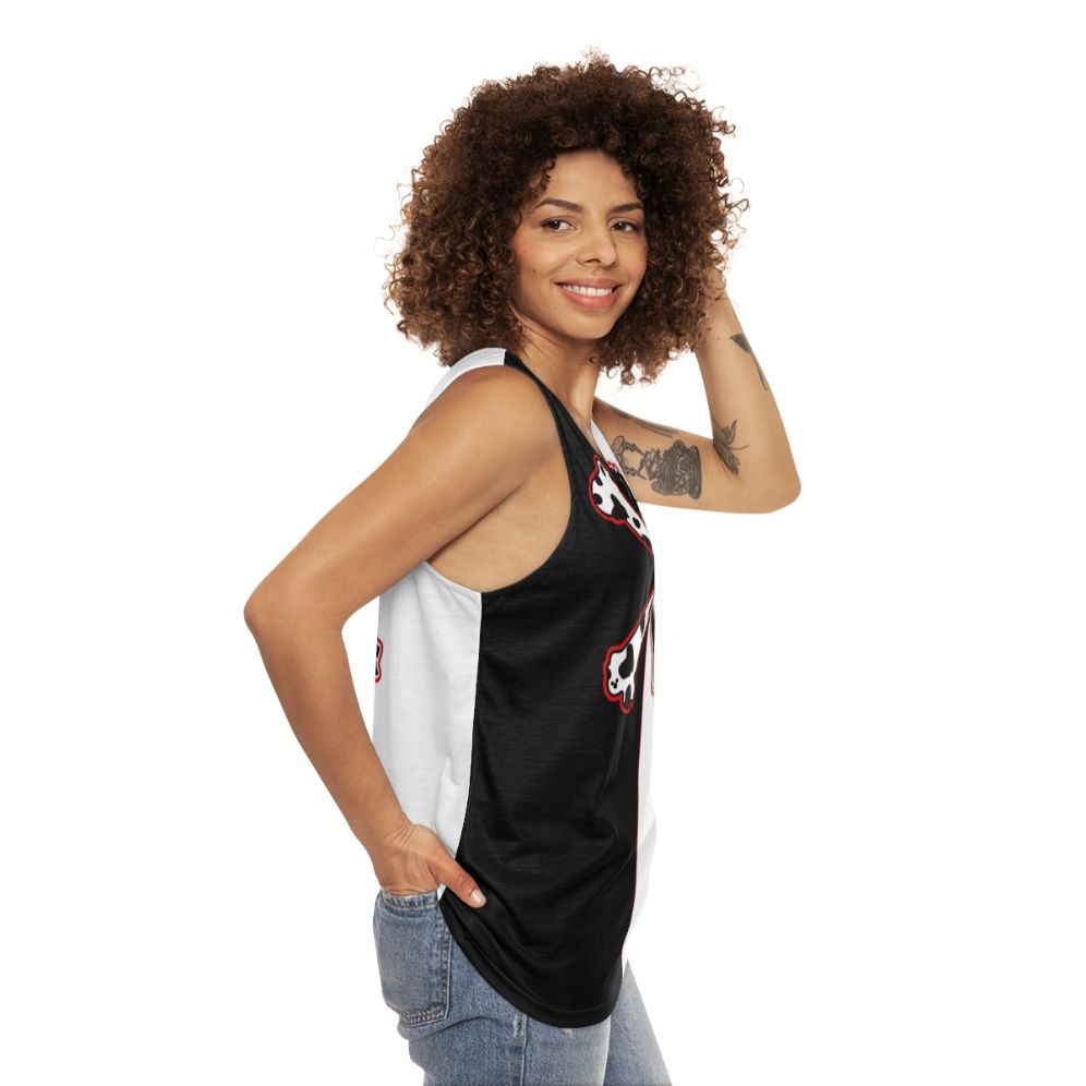 Dalmatian cross bones unisex tank top - women side