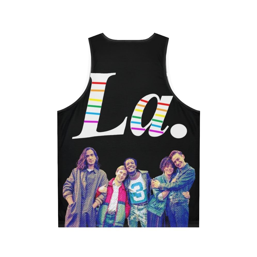 Colorful unisex tank top featuring "It's a Sin" design - Back