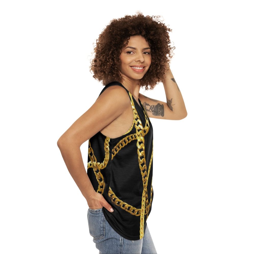 Gold chains unisex tank top - women side