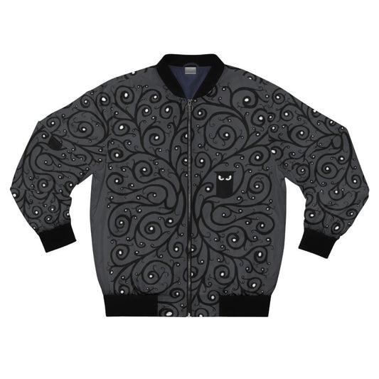 Stylish bomber jacket featuring a vibrant owl design, perfect for nature and wildlife enthusiasts.