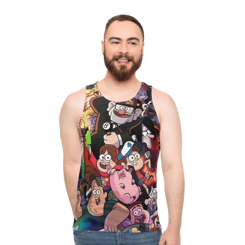 Gravity Falls Characters Unisex Tank Top - men