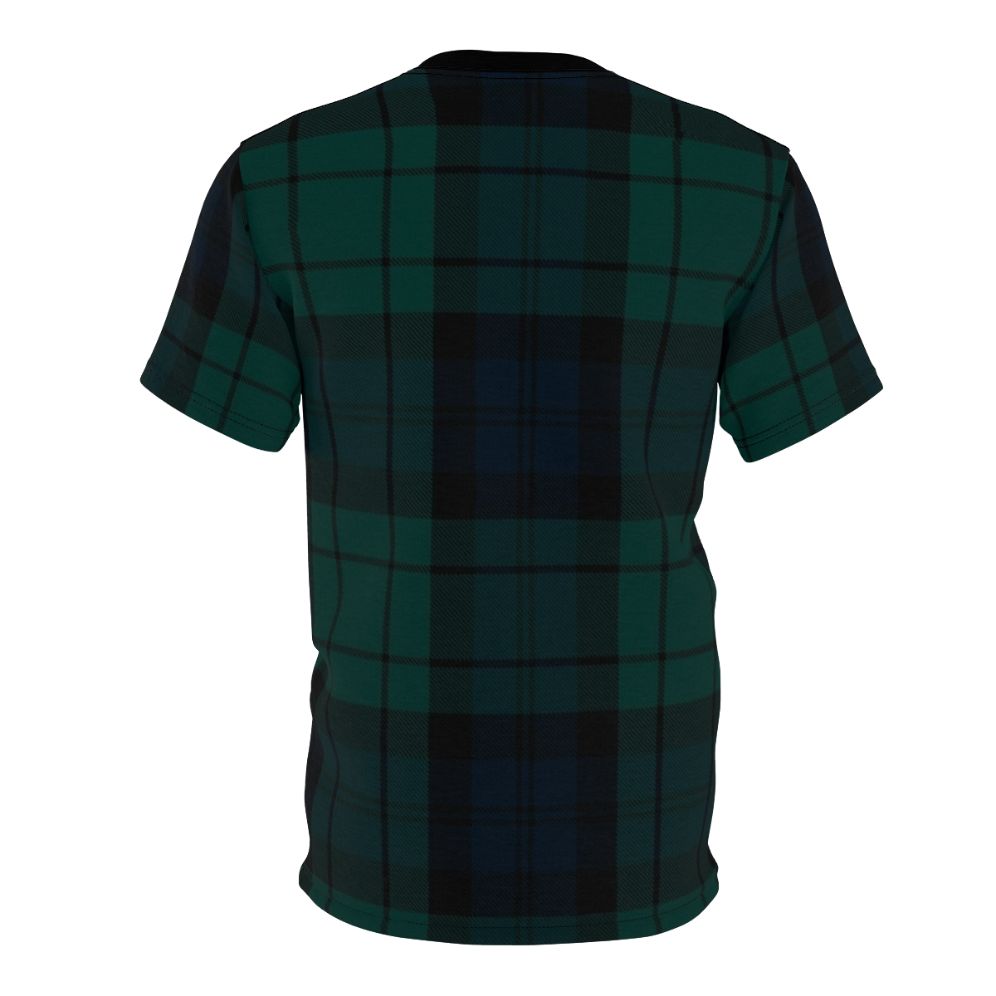 Stylish t-shirt featuring the iconic Black Watch tartan pattern, a celebrated Scottish clan design. - Back