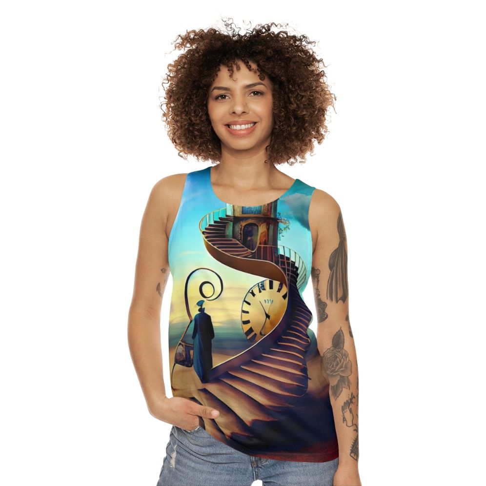 Unisex tank top featuring surrealist art by Salvador Dali - women