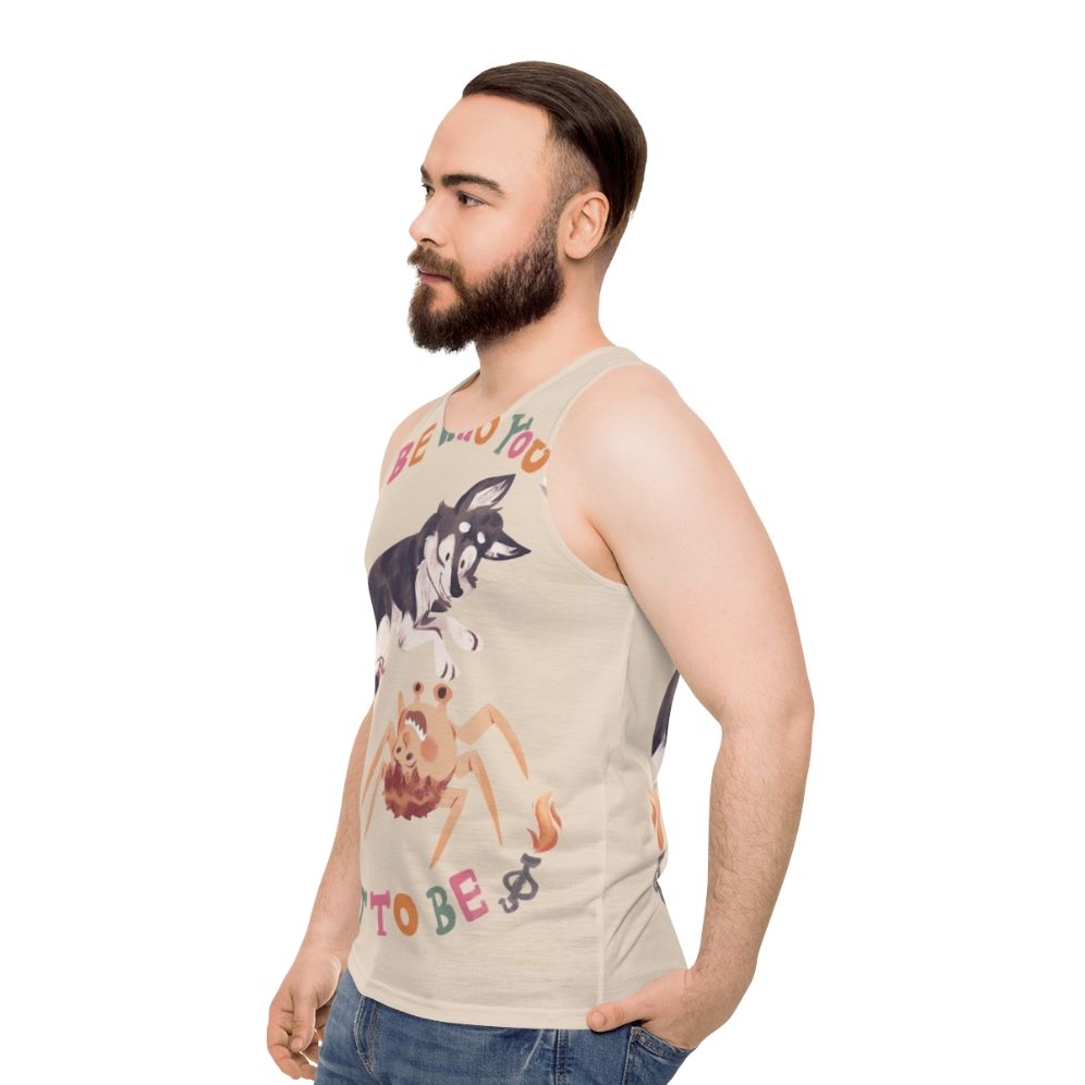 Unisex horror movie inspired graphic tank top - men side