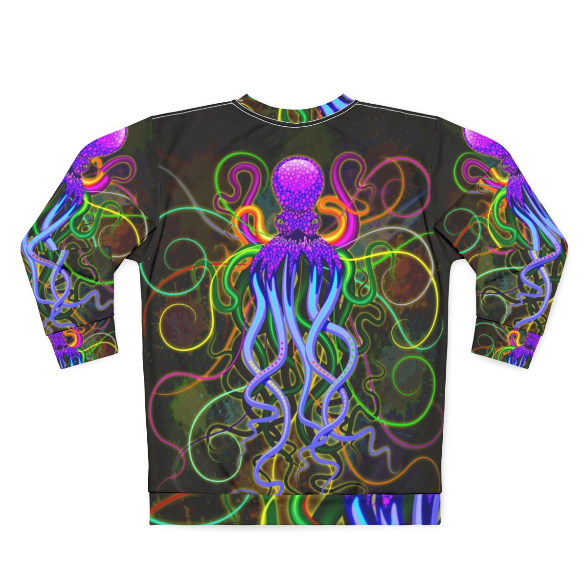 Luminescent octopus psychedelic sweatshirt - Back