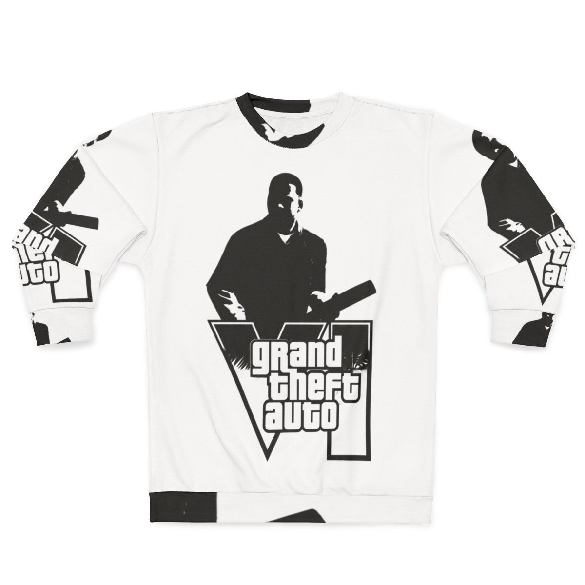 Grand Theft Auto themed sweatshirt with gaming graphics