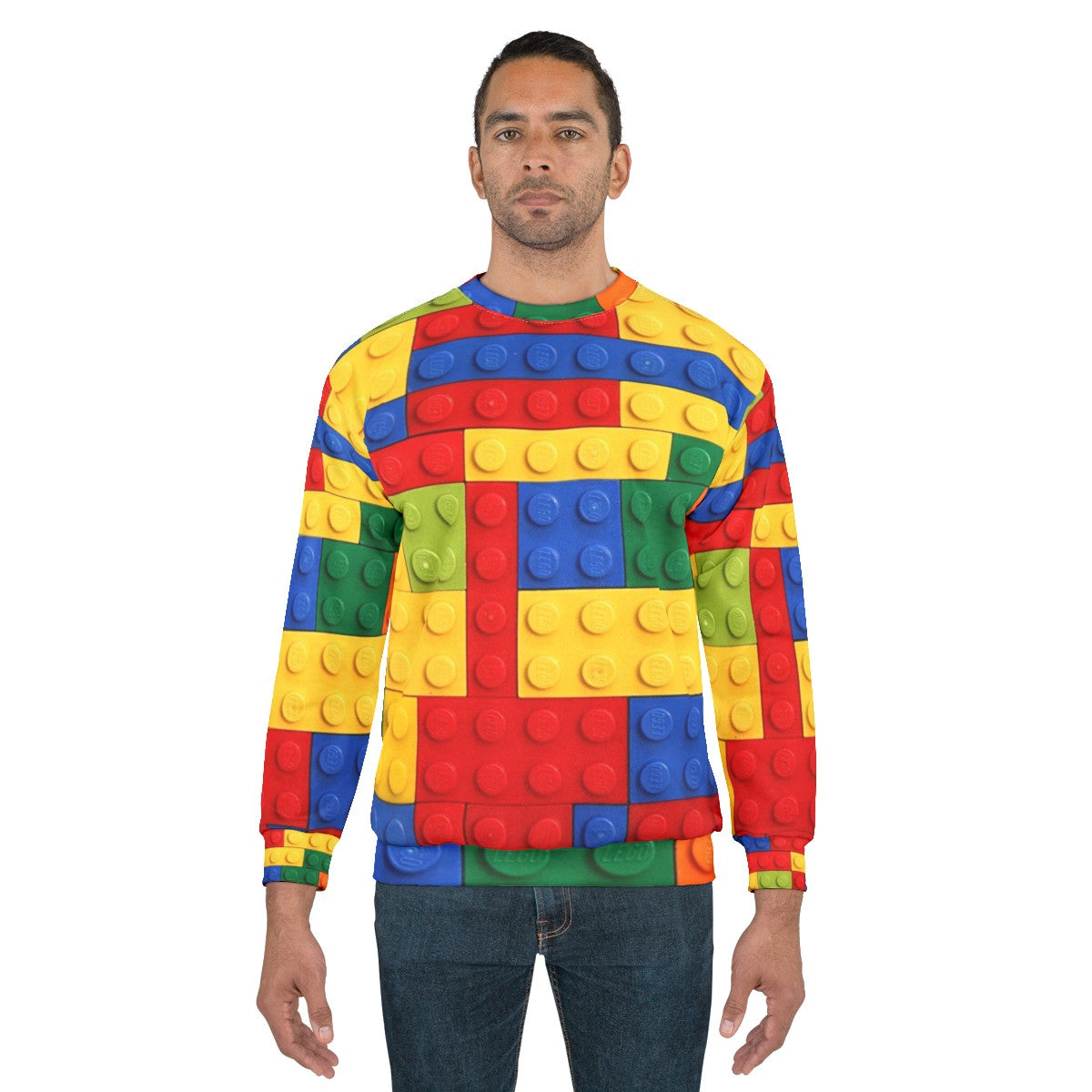 Colorful brick design sweatshirt - men