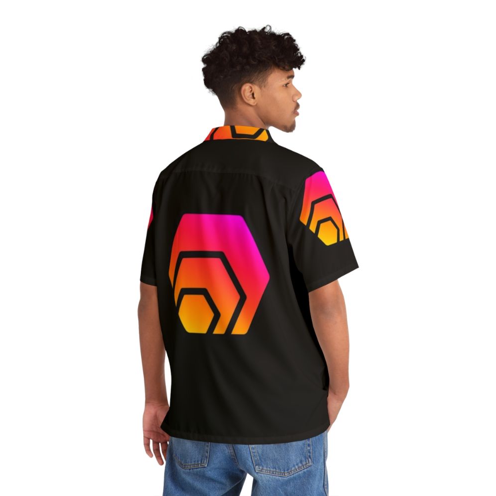 Hex Crypto Hexagon Logo Hawaiian Shirt - People Back