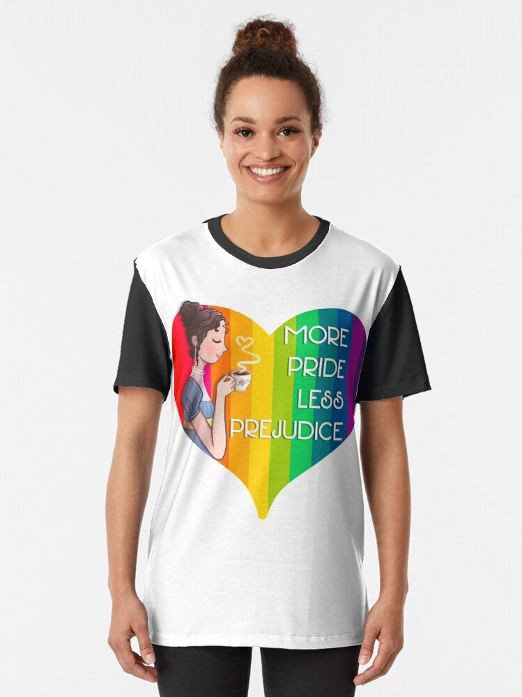 Jane Austen's Pride and Prejudice themed LGBTQ graphic t-shirt design - Women