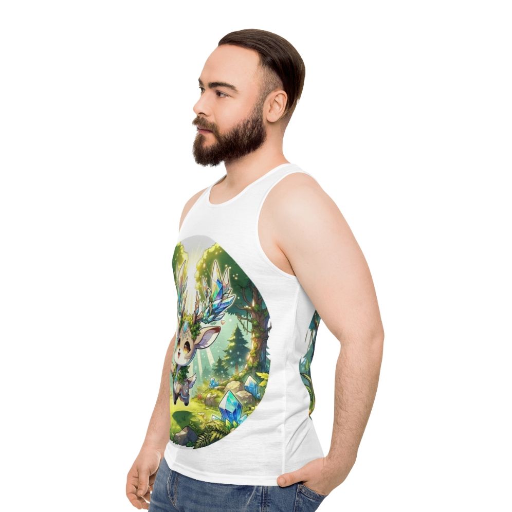 Legendary Crystal Forest Deer Unisex Tank Top - men side