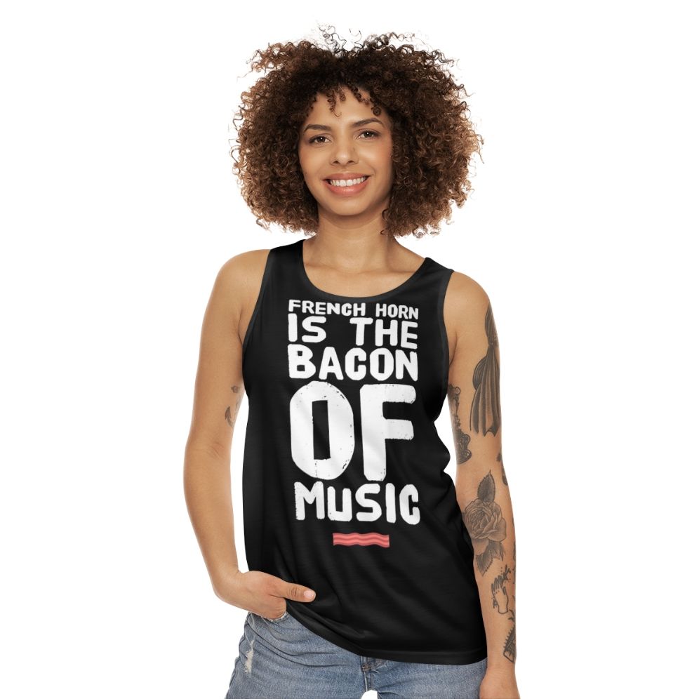 Funny French Horn Lover Unisex Tank Top - women