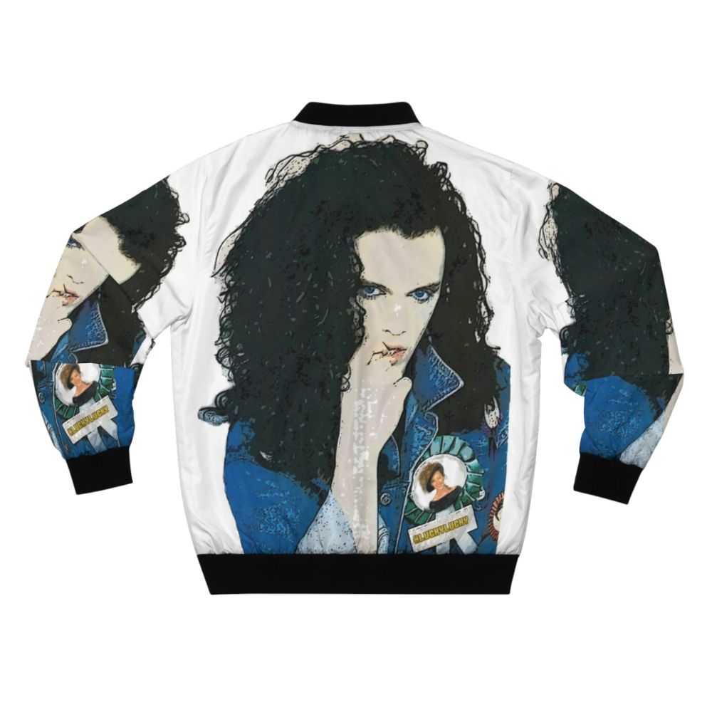 Shiny, metallic bomber jacket inspired by Pete Burns of the band Dead or Alive - Back