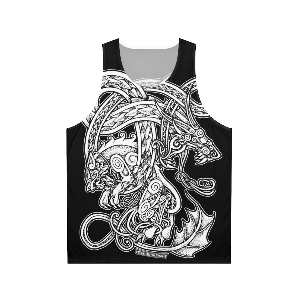 Fenrir and Jormungandr Norse Mythology Unisex Tank Top