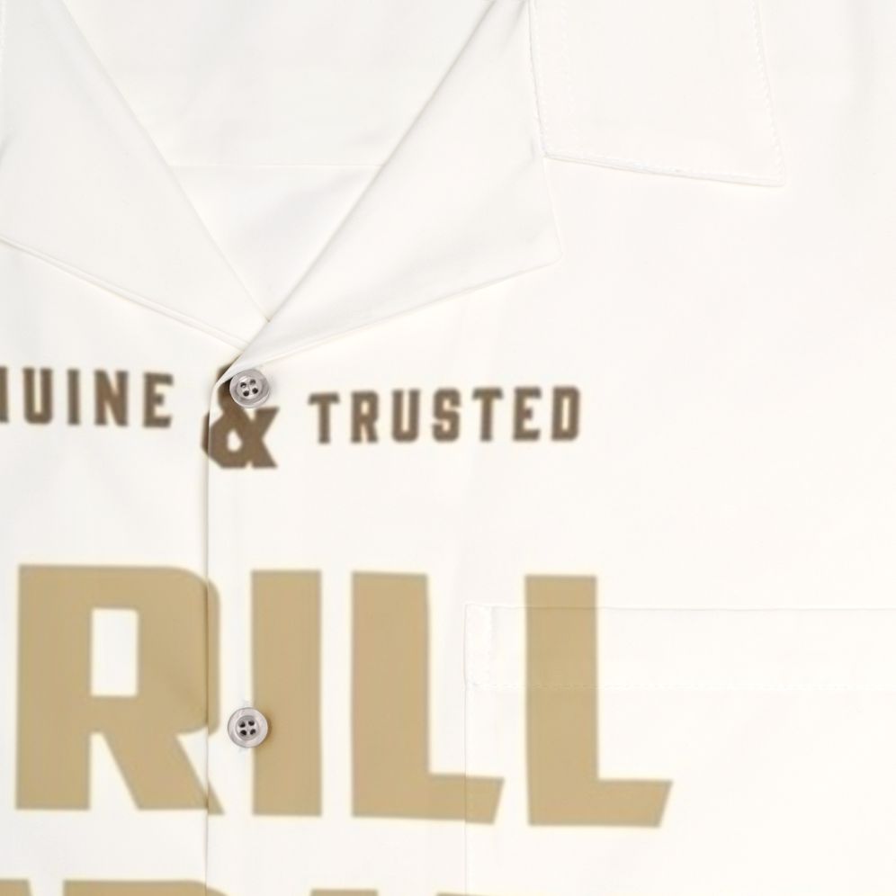 Drill Operator Hawaiian Shirt with Coffee Graphics - Detail